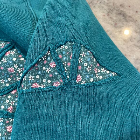 Just My Size Quilt Heart Sweater Vintage 1X - Picture 6 of 7